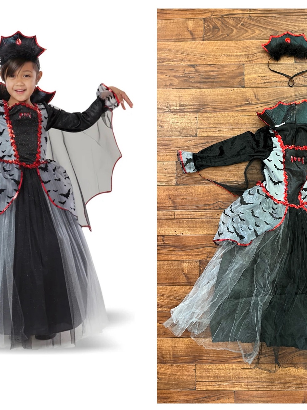 Vampire bat princess girls costume